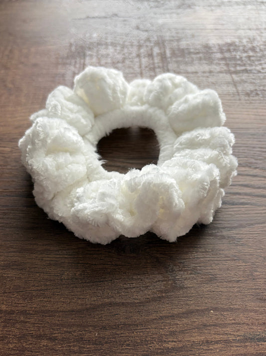 White Velvet Scrunchie