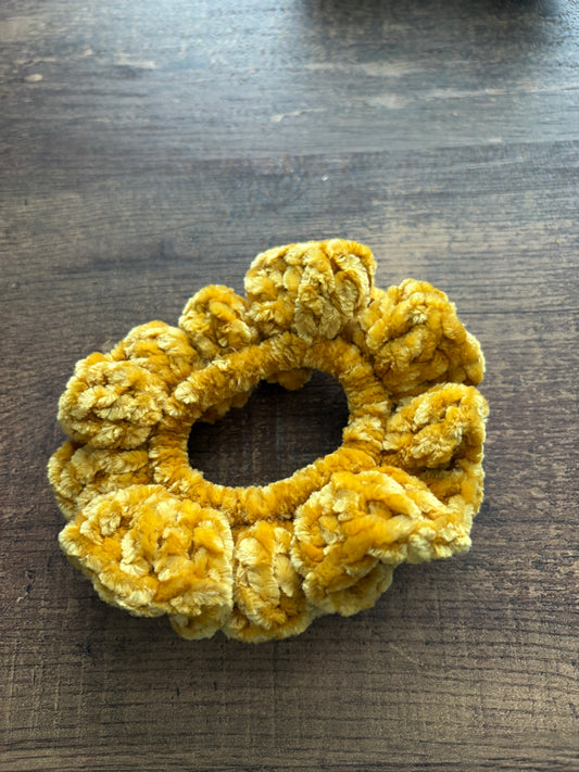 Golden Moss Velvet Scrunchie