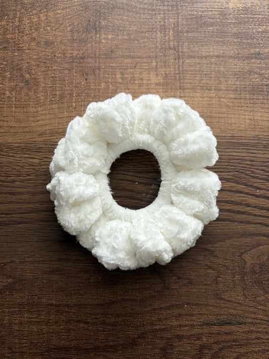 White Velvet Scrunchie