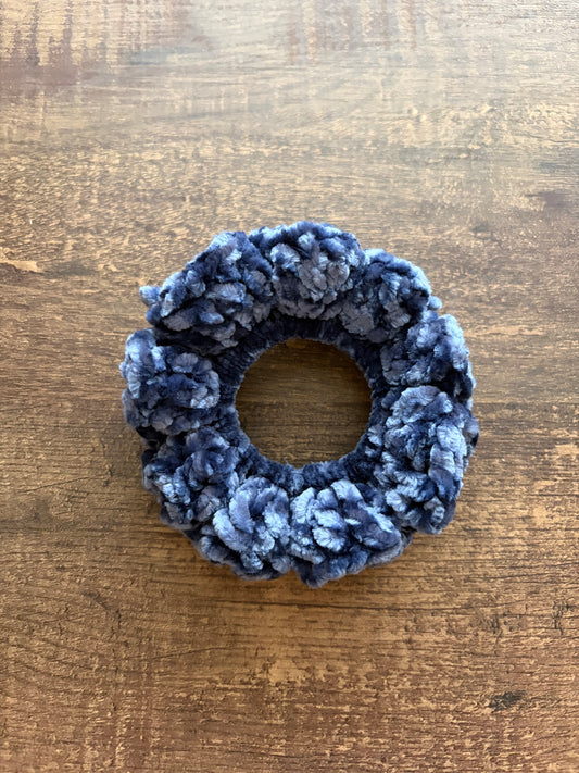 Indigo Violet Velvet Scrunchie