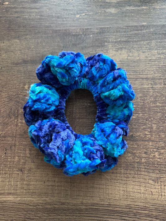 Blue Brilliance Velvet Scrunchie
