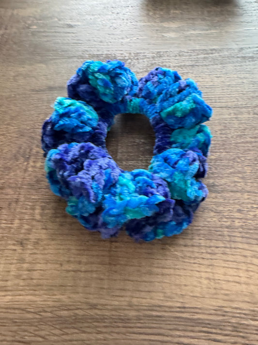 Blue Brilliance Velvet Scrunchie