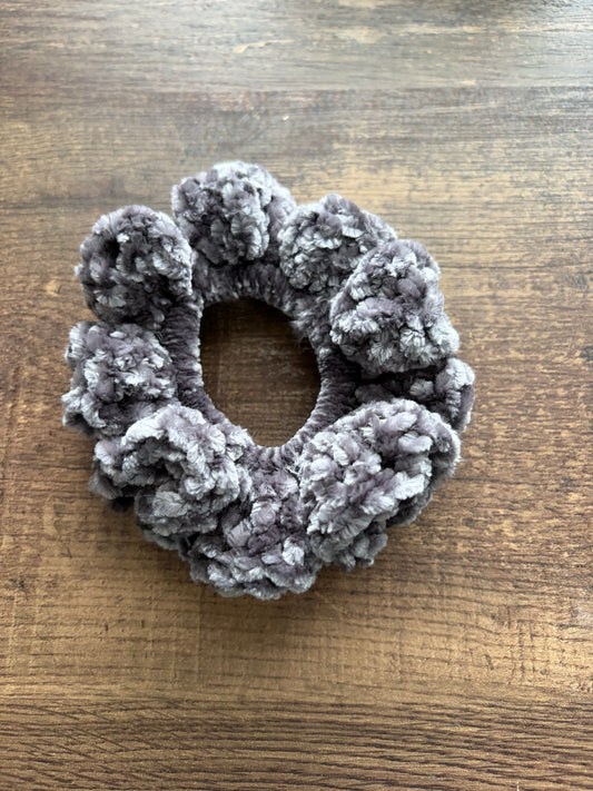 Vapor Gray Velvet Scrunchie