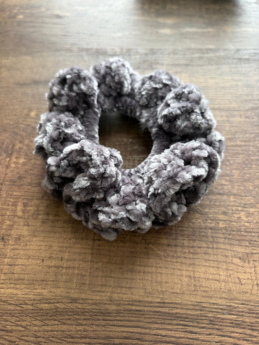 Vapor Gray Velvet Scrunchie