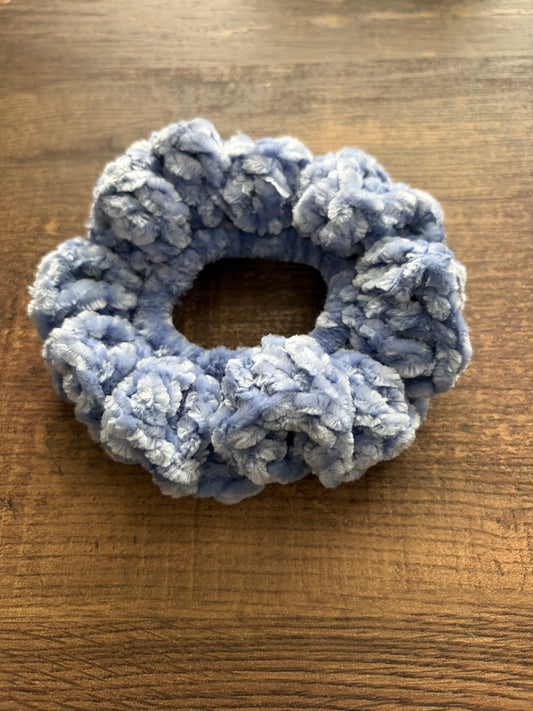 Smokey Blue Velvet Scrunchie