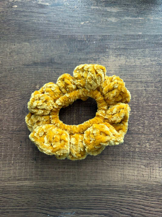 Golden Moss Velvet Scrunchie