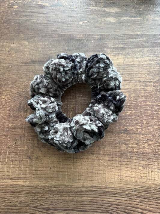 Deep Gray Velvet Scrunchie