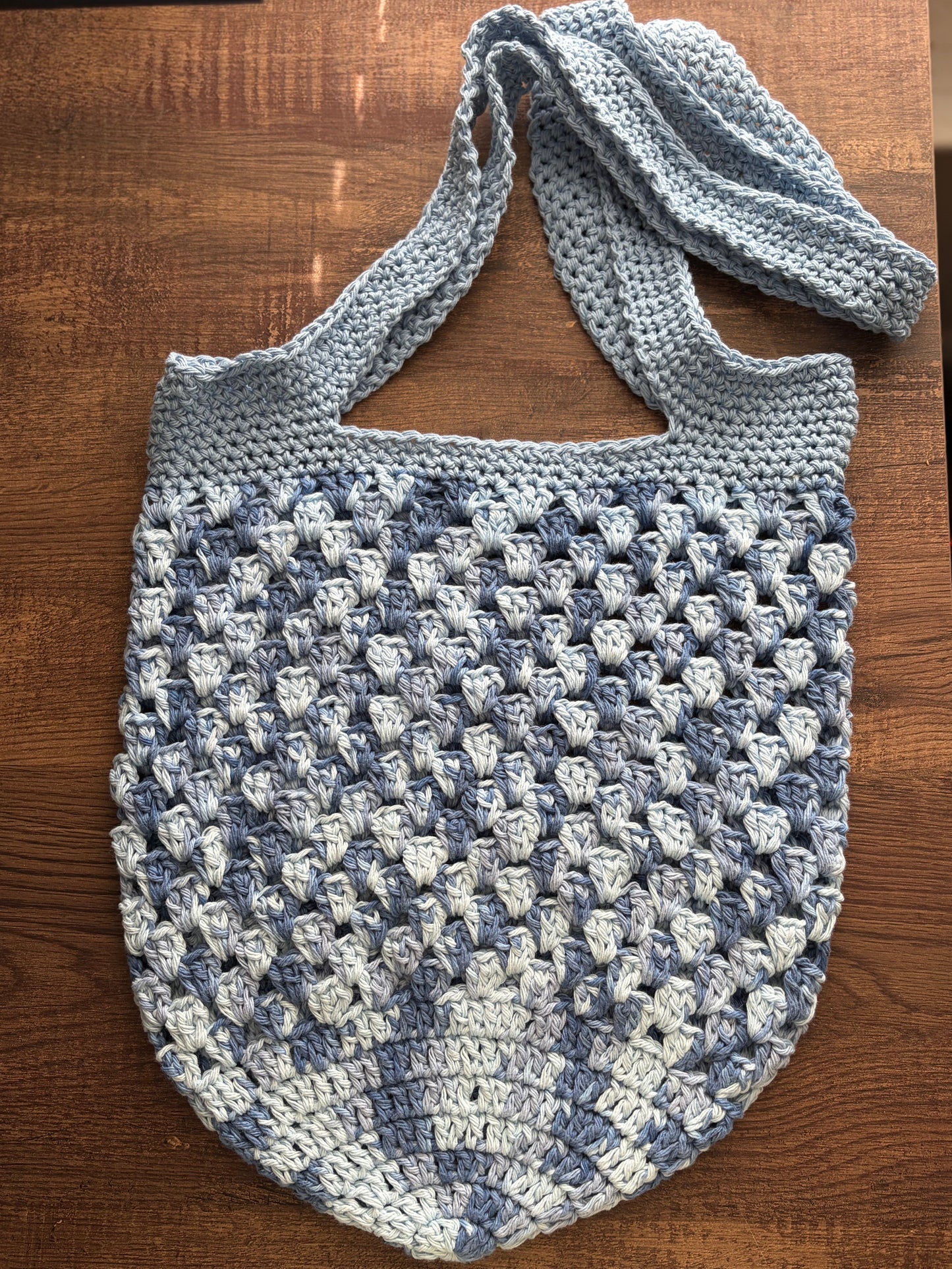 Baby Blue Ombre Market Bag