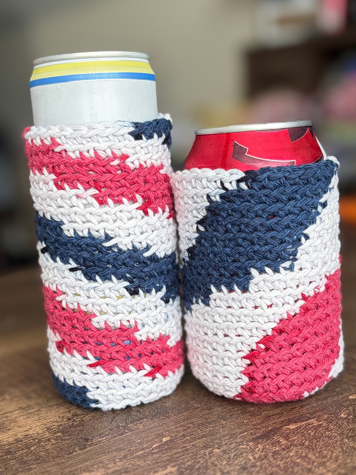 Patriot Ombre 12 oz can Koozie